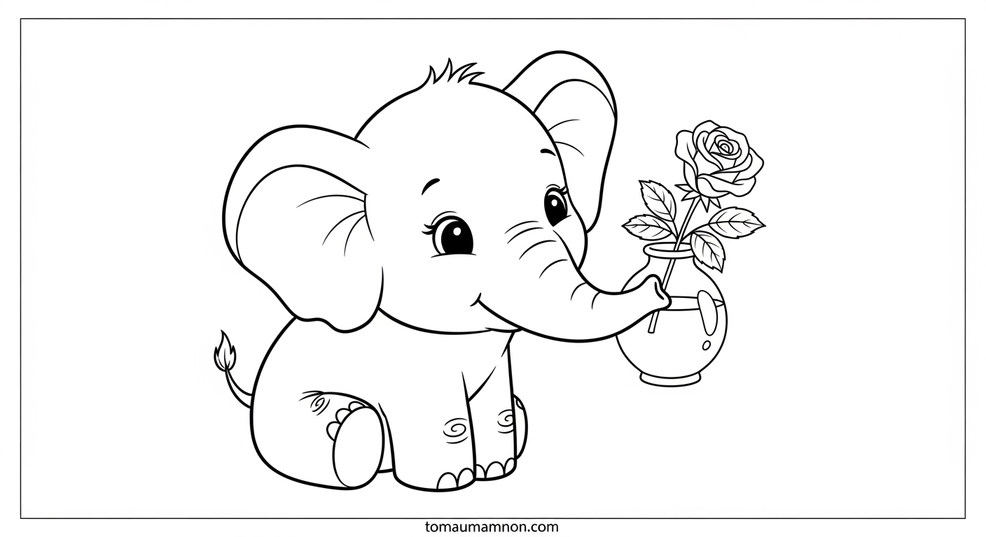 Tranh Tô Màu Lọ Hoa Tranh tô màu lọ hoa và các loại hoa