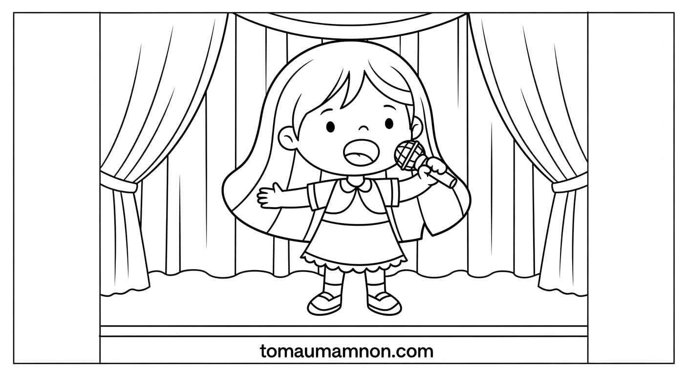 Tranh Tô Màu Miku Miku tạo dáng