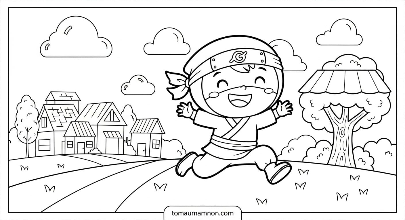 Tranh Tô Màu Naruto Cho Bé Bé rèn luyện sự tập trung với Naruto tô màu