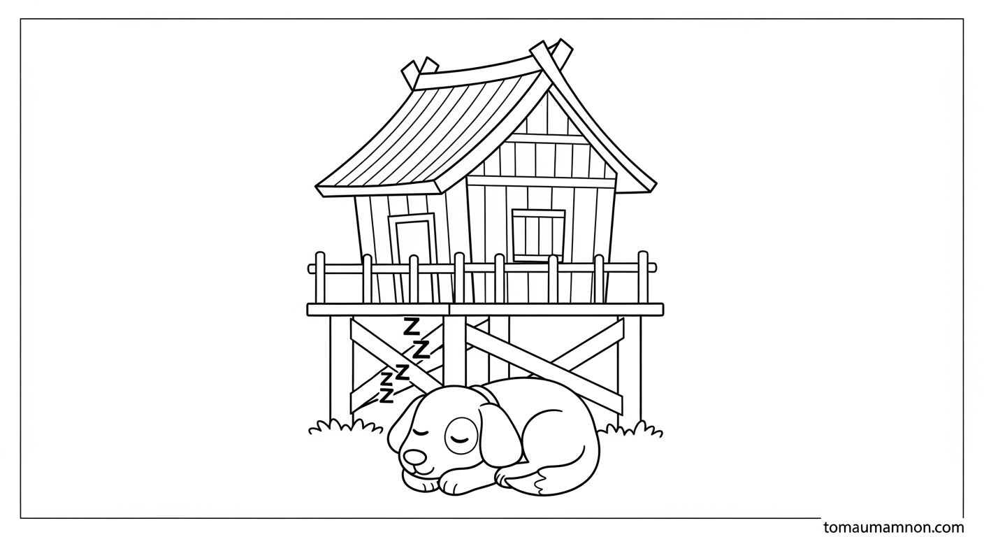 Gợi ý màu sắc tô tranh nhà sàn