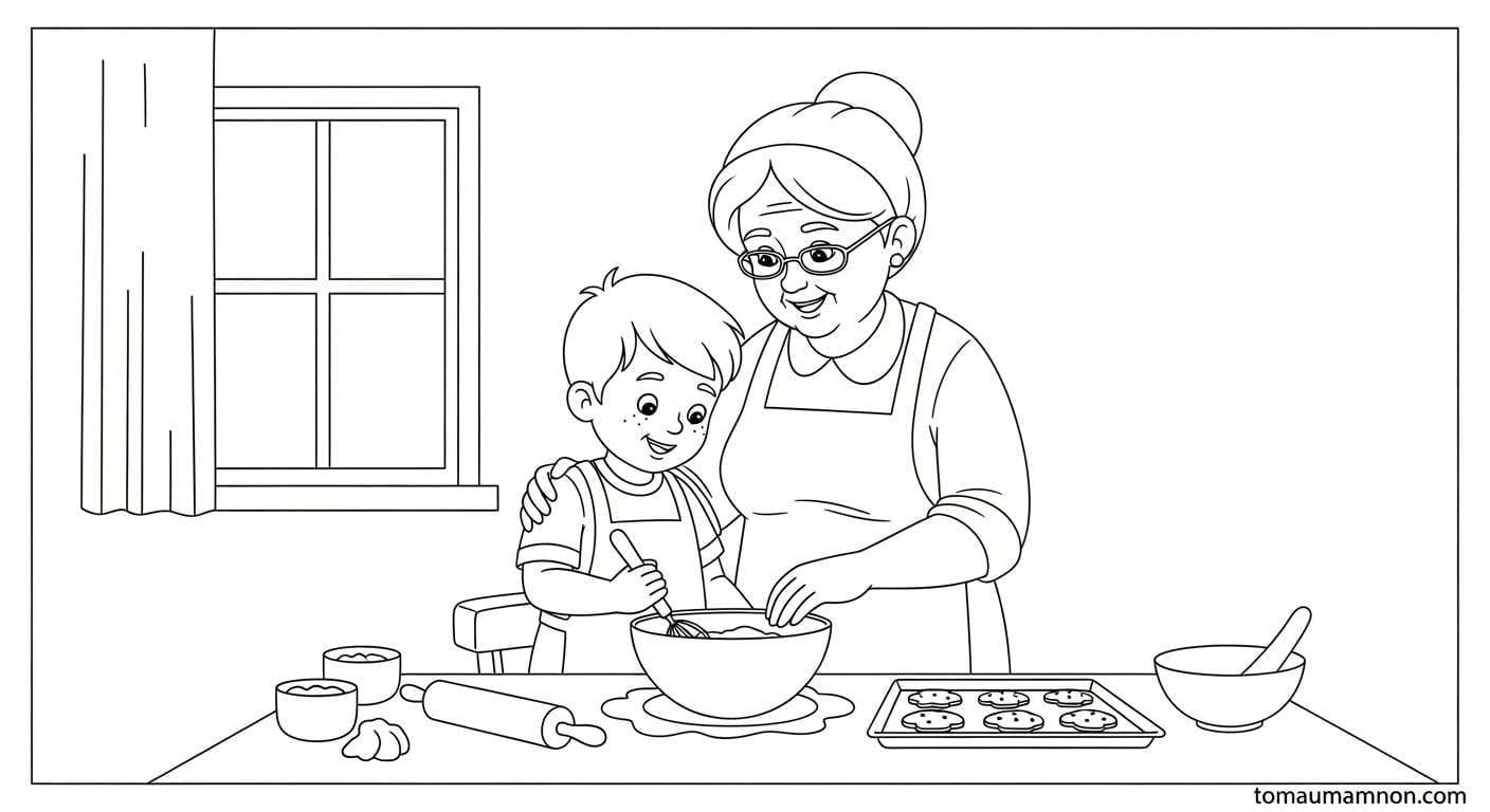 Tranh Tô Màu Ông Bà Bộ sưu tập tranh tô màu ông bà đa dạng