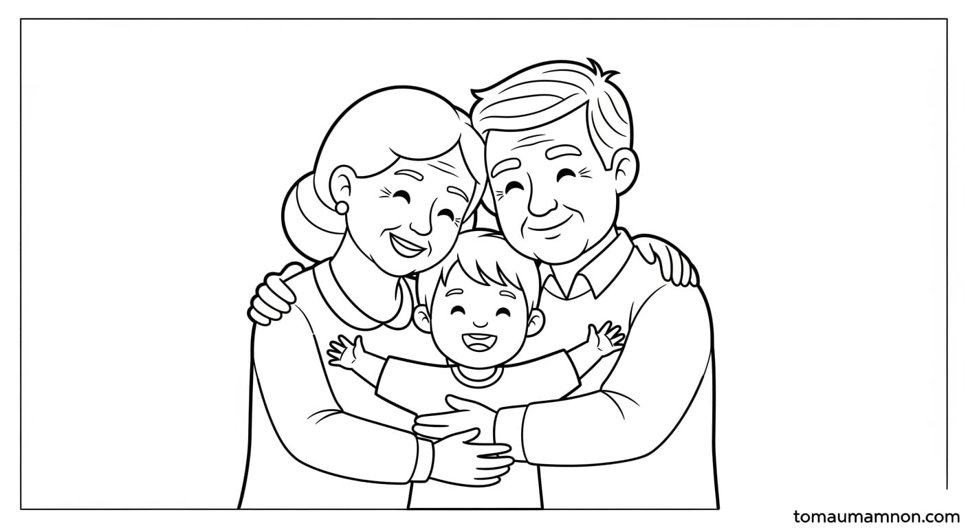 Tranh Tô Màu Ông Bà Hướng dẫn in tranh tô màu ông bà dễ dàng