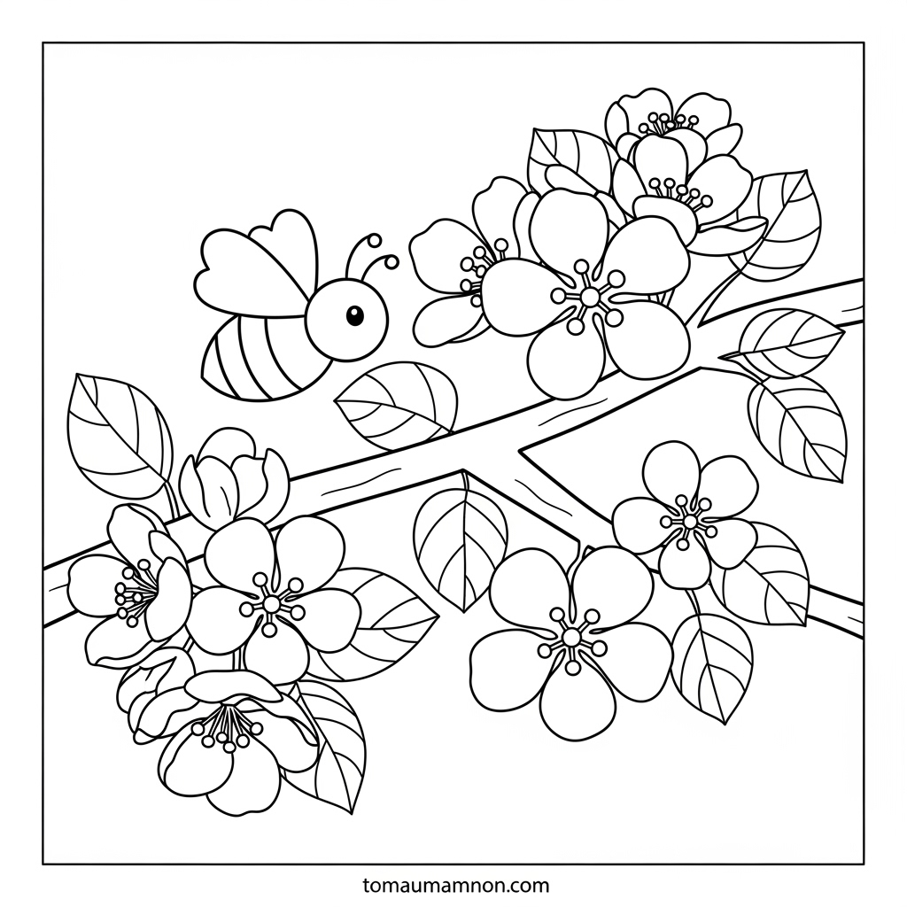 Tô màu phong cảnh làng quê mùa xuân