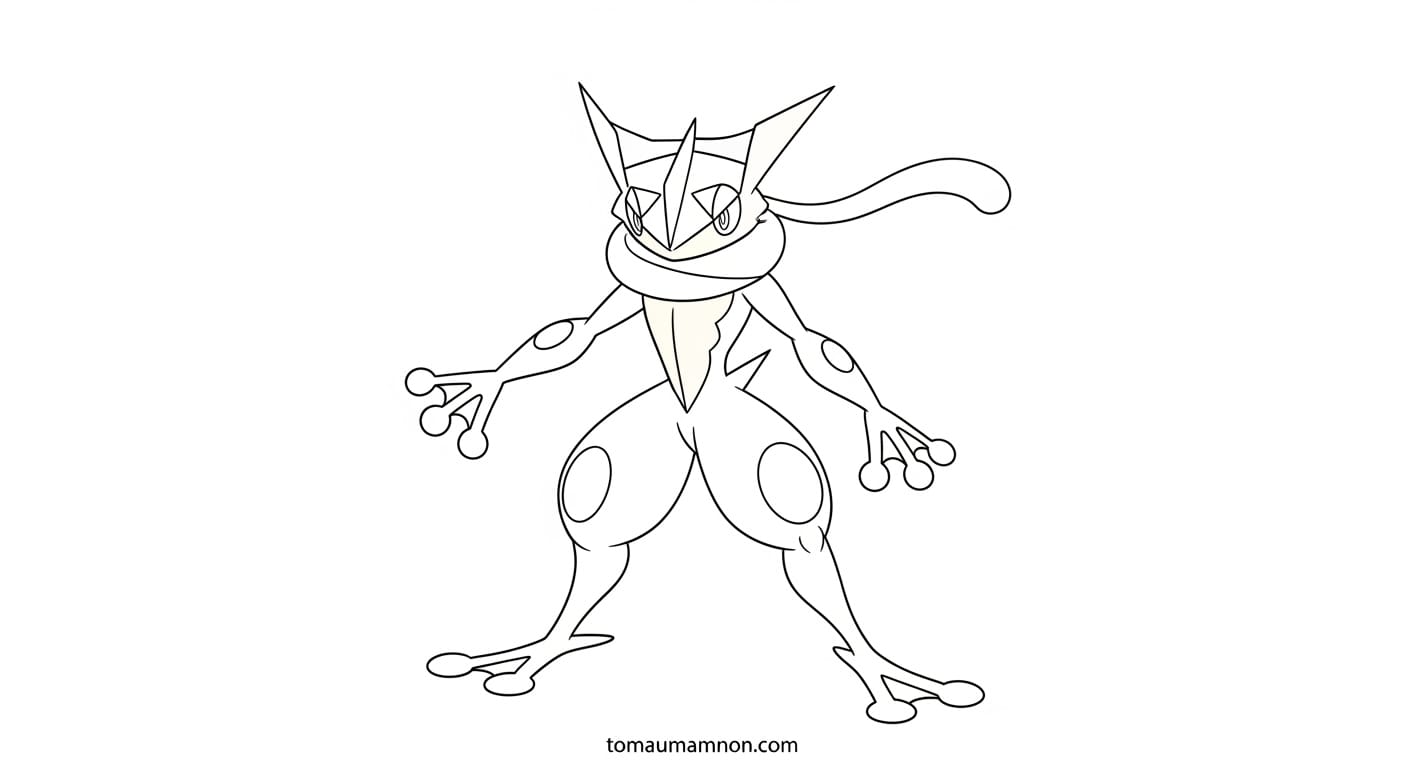 Tranh Tô Màu Pokemon Gekkouga Tranh tô màu Gekkouga mạnh mẽ