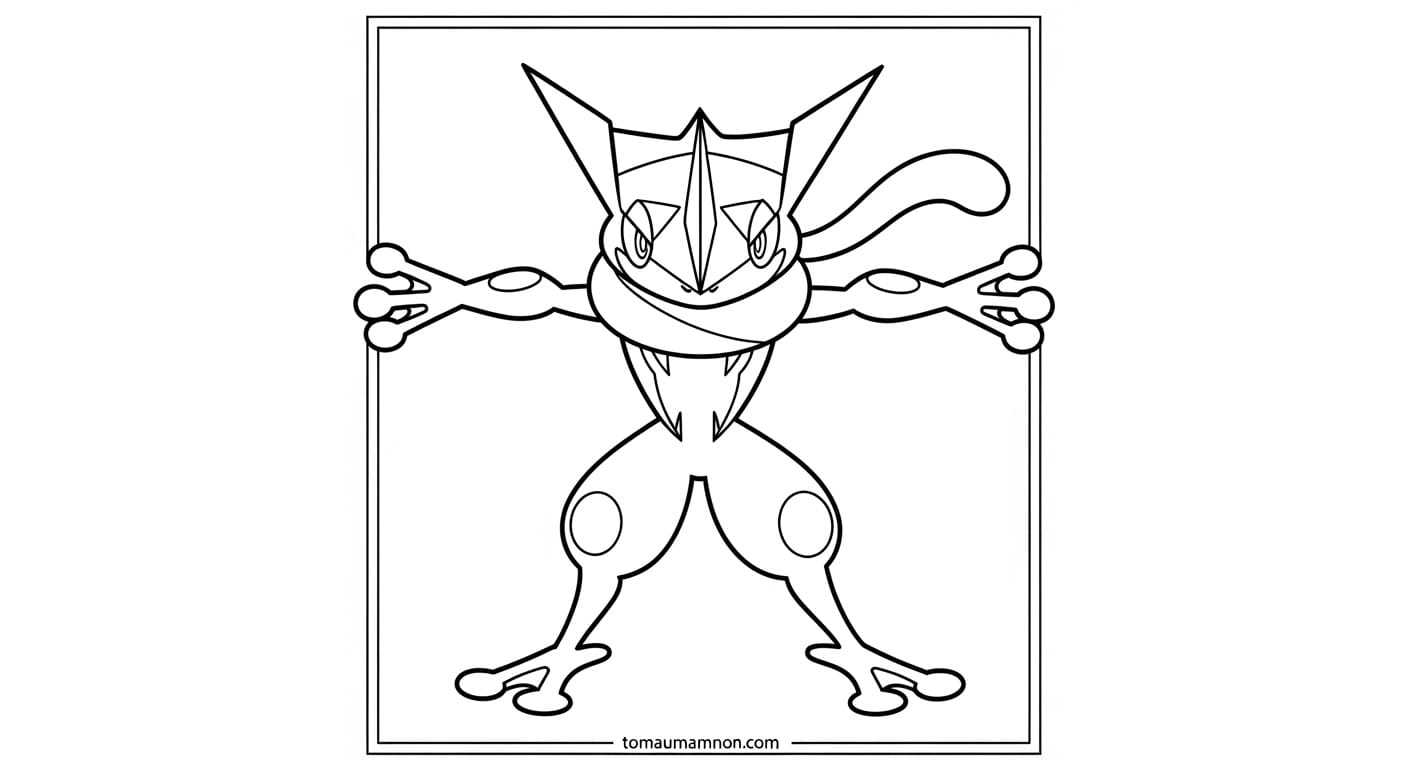 Tranh Tô Màu Pokemon Gekkouga Tranh tô màu Gekkouga tăng cường tập trung