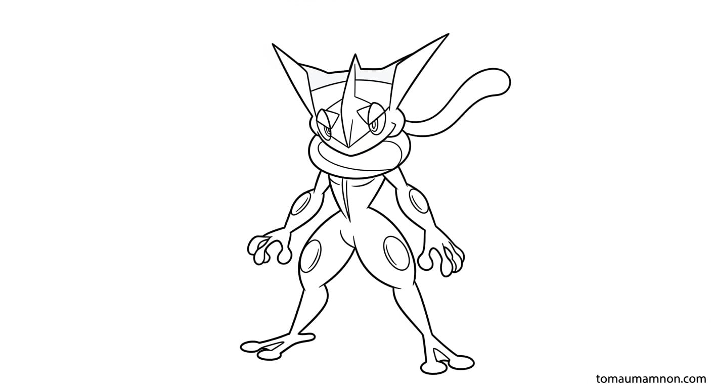 Tranh Tô Màu Pokemon Gekkouga Tranh tô màu Gekkouga miễn phí