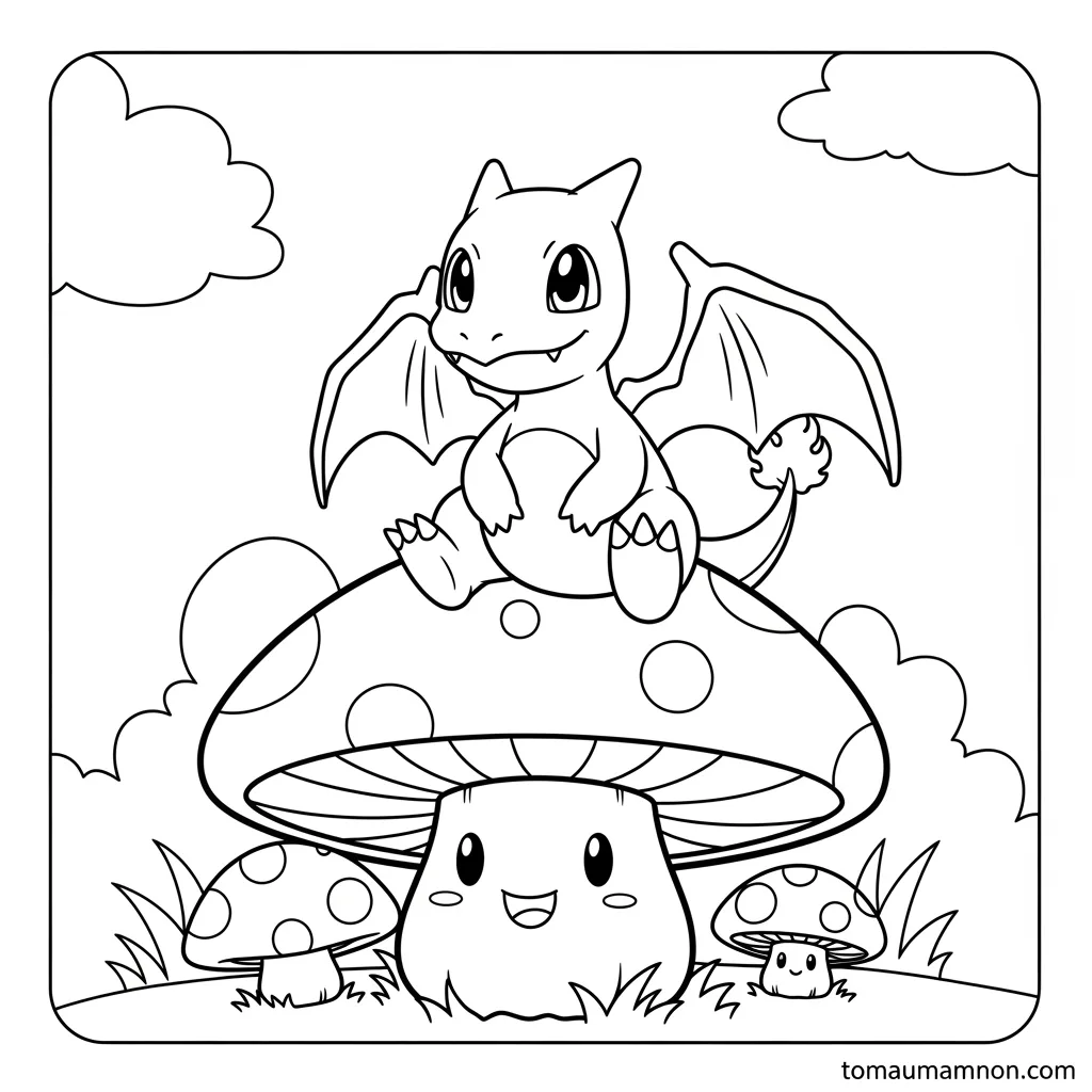 tranh to mau pokemon lizardon 1