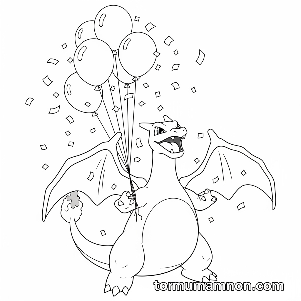 Tải Miễn Phí Tranh Tô Màu Pokemon Lizardon Độc Đáo Cho Bé Bé tập trung tô màu Pokemon Lizardon