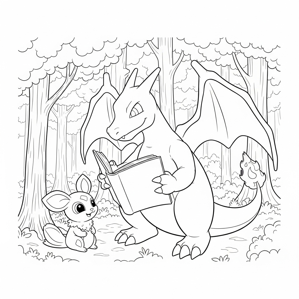 Tải Miễn Phí Tranh Tô Màu Pokemon Lizardon Độc Đáo Cho Bé Tải và in tranh tô màu Pokemon Lizardon