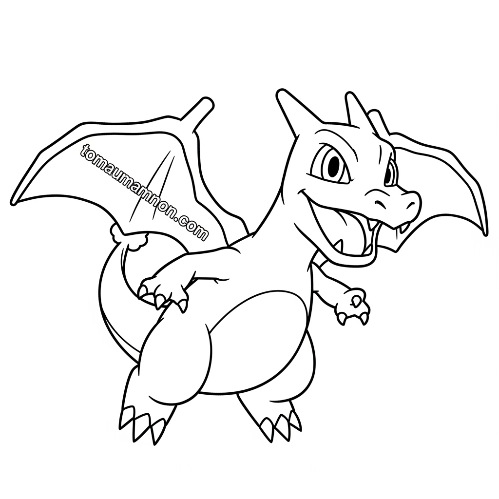 Tải Miễn Phí Tranh Tô Màu Pokemon Lizardon Độc Đáo Cho Bé Tranh tô màu Pokemon Lizardon miễn phí cho bé