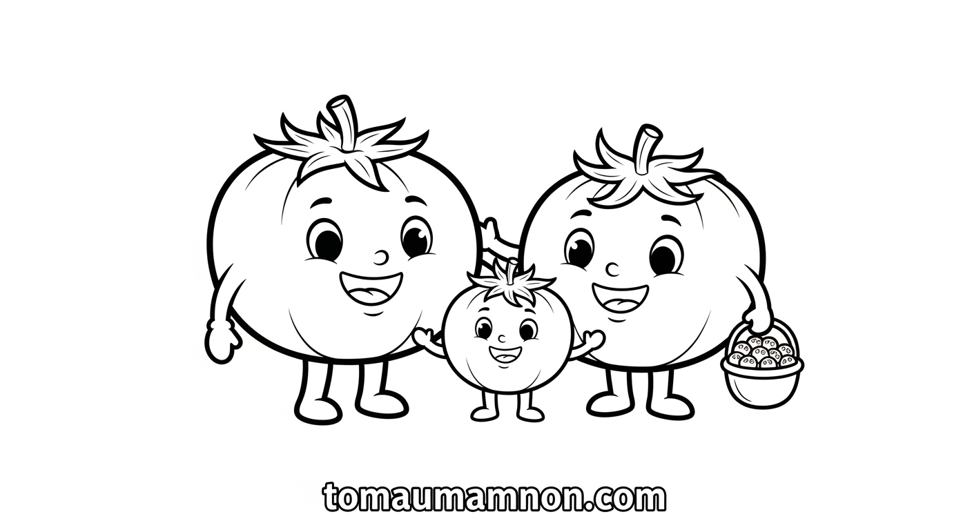 Tranh Tô Màu Quả Cà Chua Tranh tô màu cà chua đa dạng mẫu mã