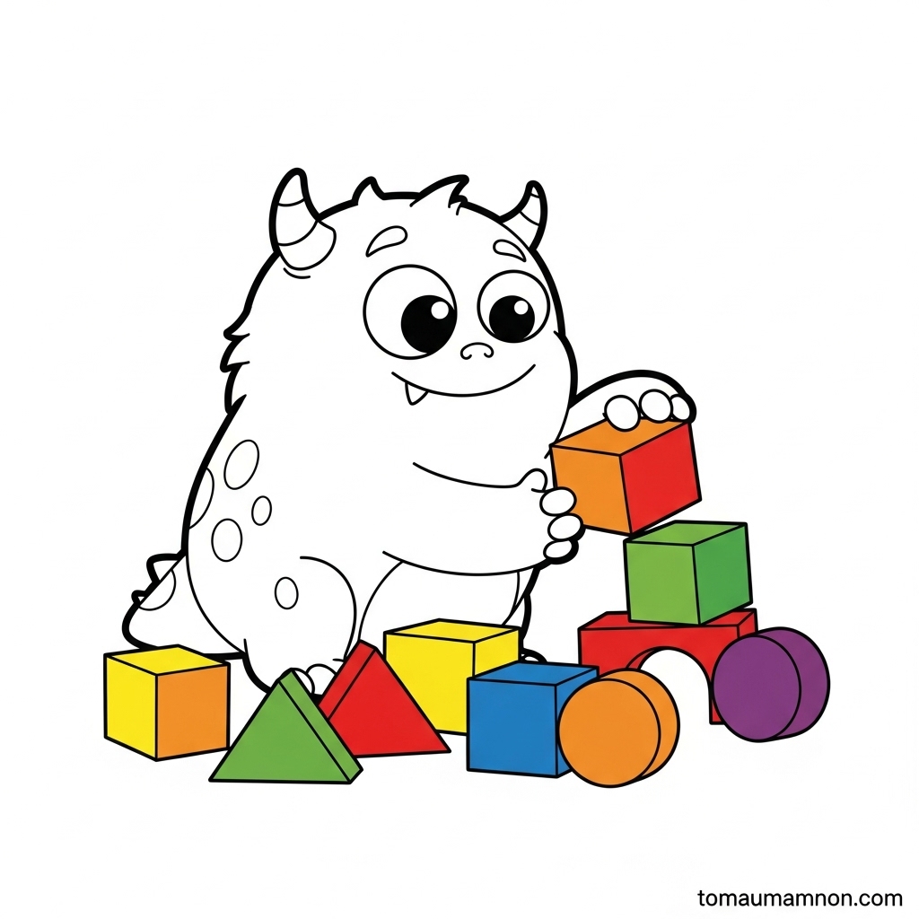 Bé phát triển kỹ năng với tranh tập tô quái vật