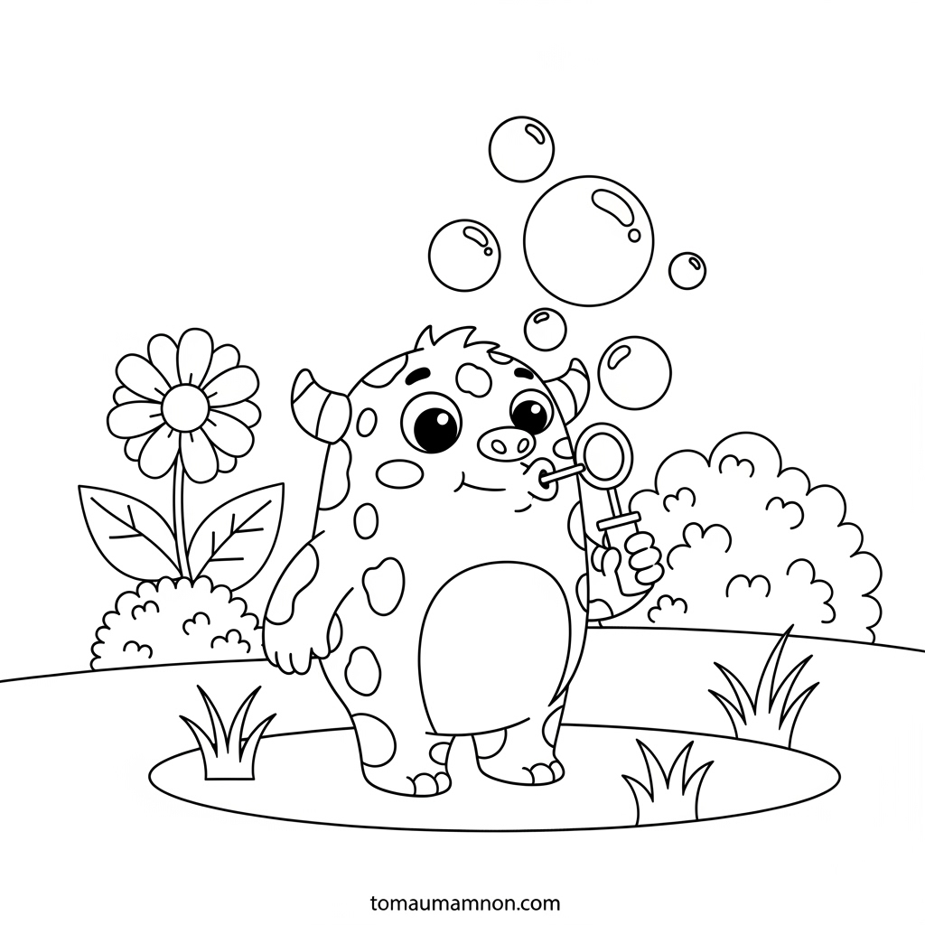 Tranh tô màu quái vật đa dạng cho bé