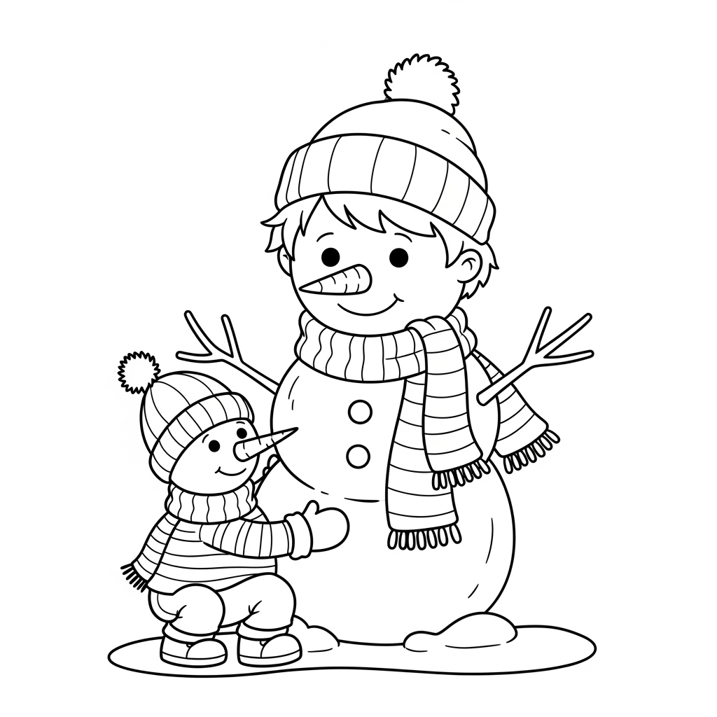 Tranh tô màu quần áo mùa đông cho bé