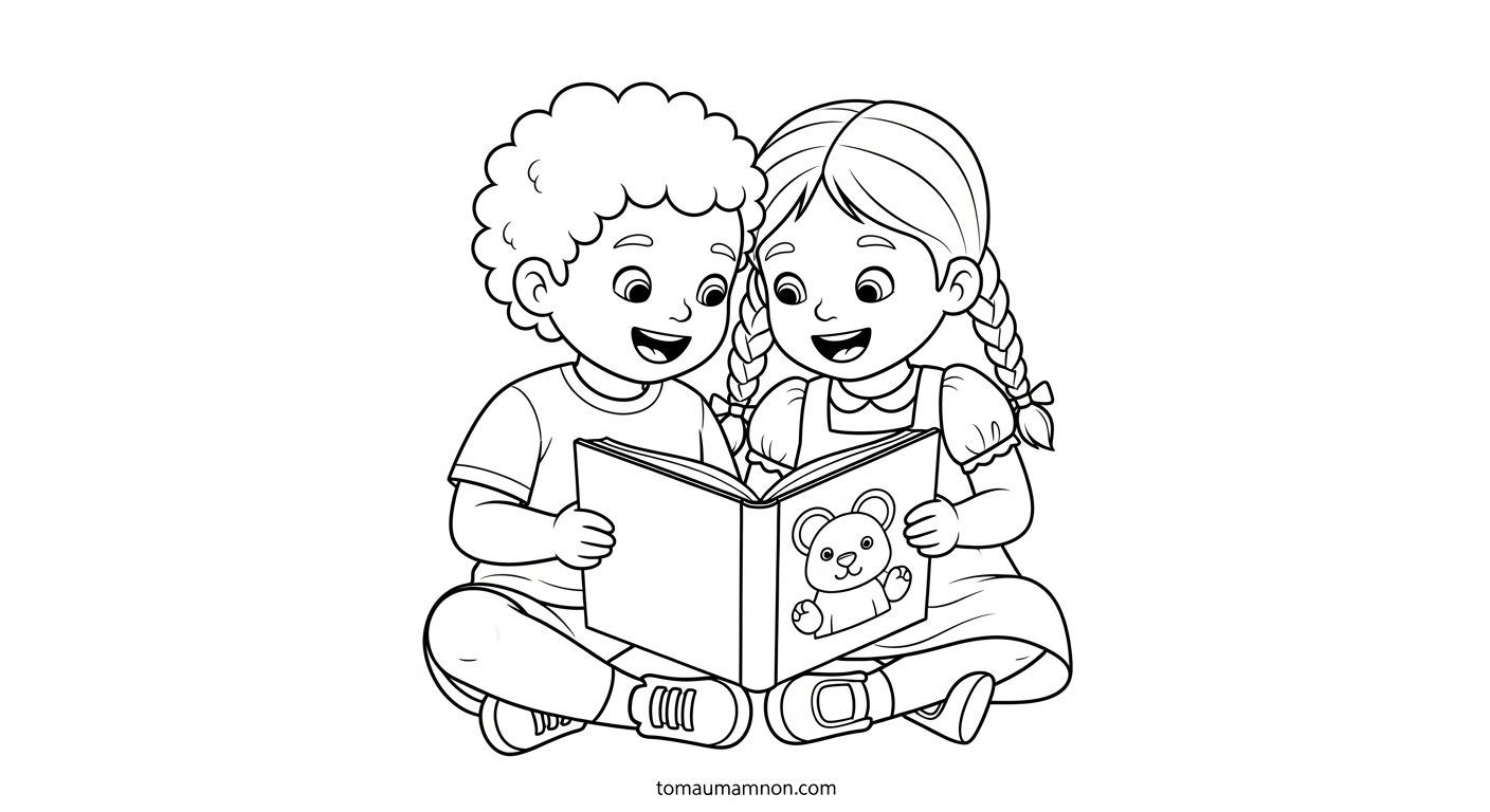 Tranh Tô Màu Quyển Sách Tranh tô màu sách đơn giản