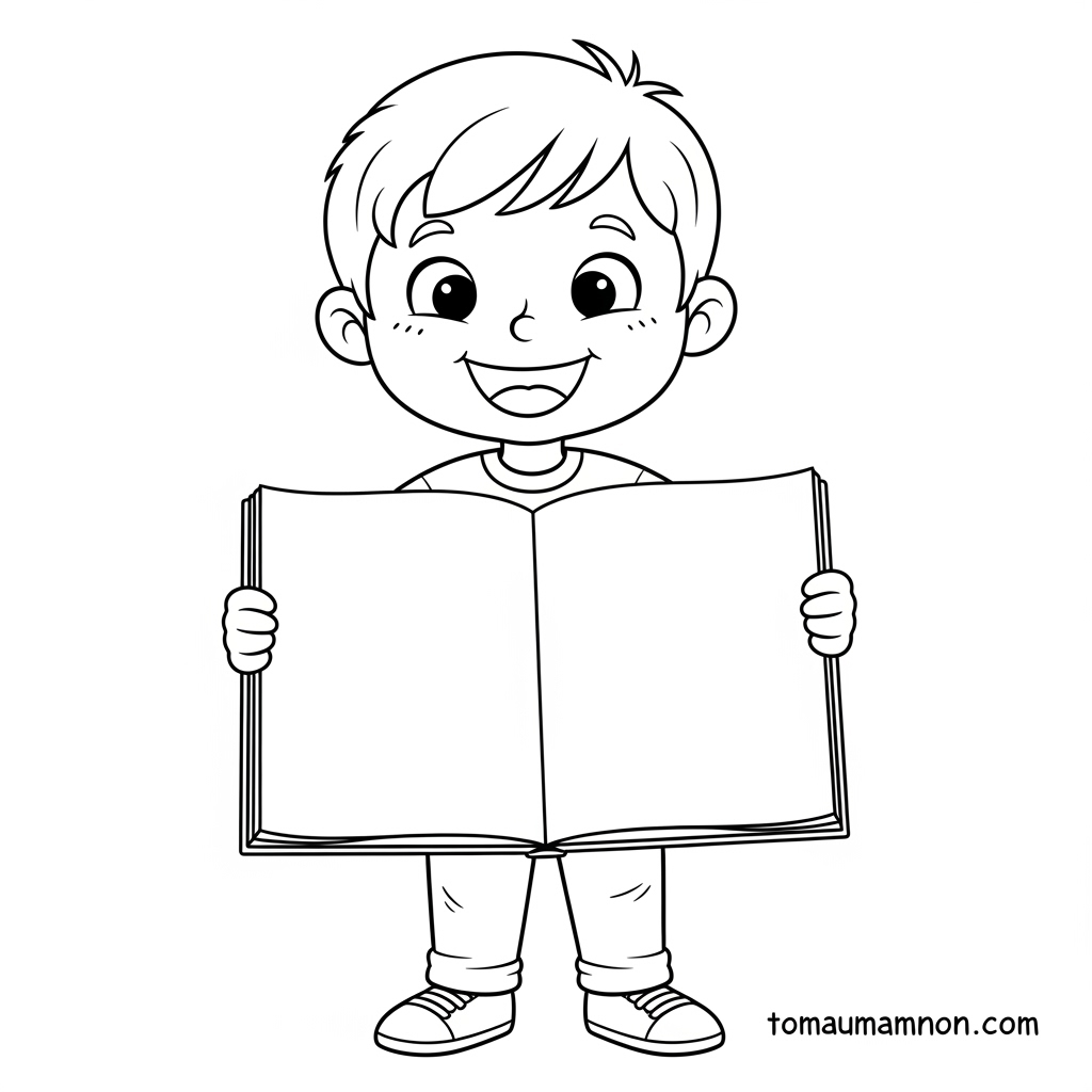 Tranh tô màu quyển vở đơn giản