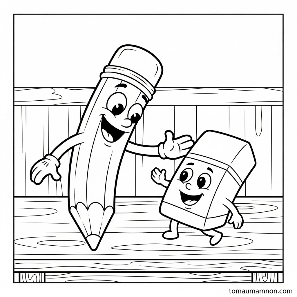 Hình tô màu quyển vở mở ra