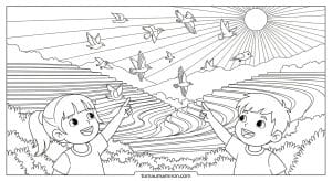 tranh to mau ruong bac thang 1