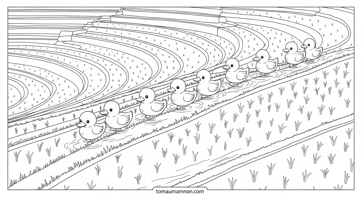 Tải tranh tô màu ruộng bậc thang miễn phí
