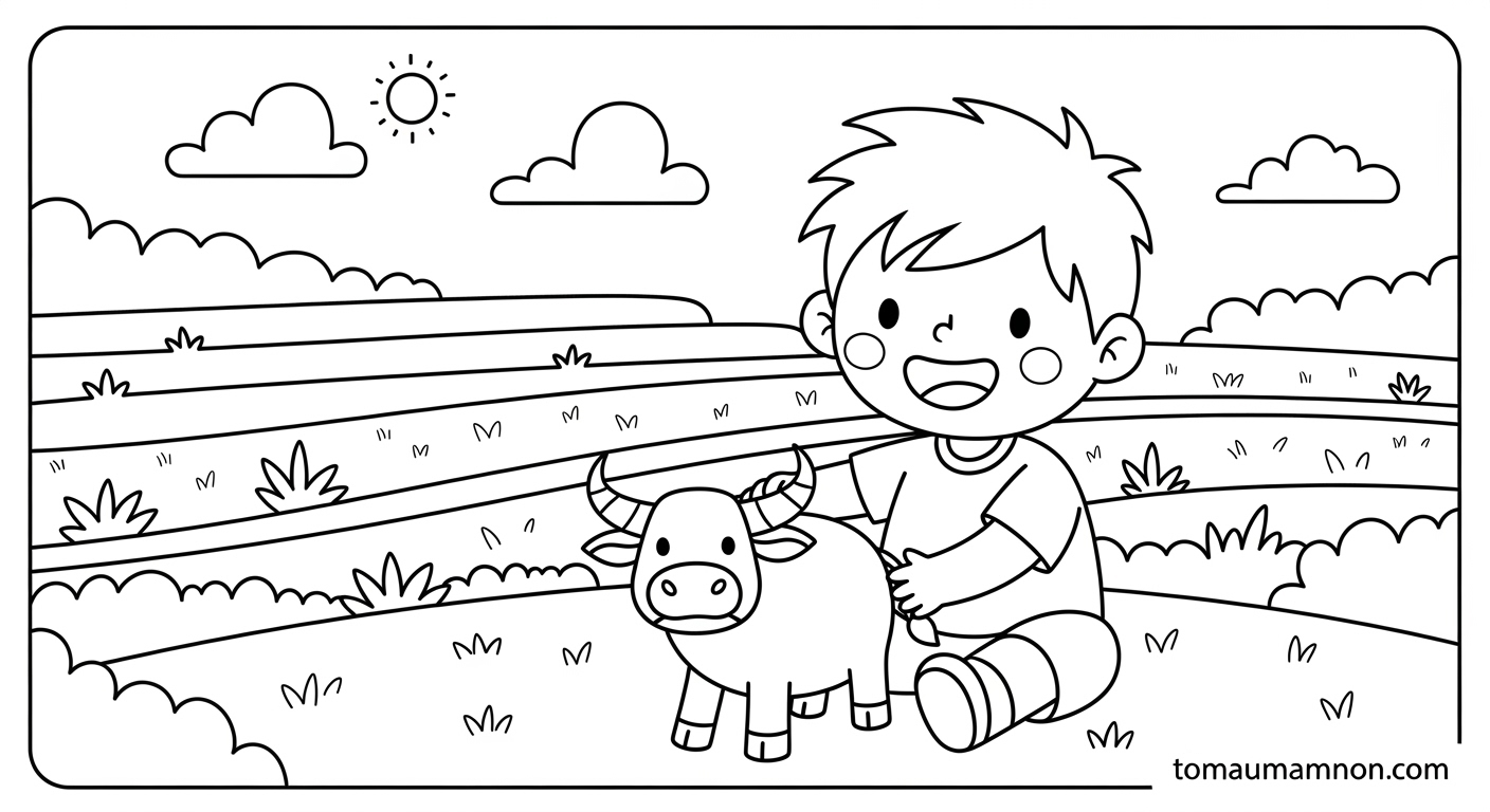 Tranh tô màu ruộng bậc thang phong cảnh