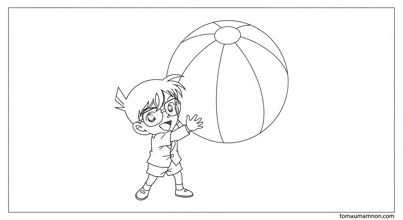 Tranh Tô Màu Shinichi Và Ran In tranh tô màu Shinichi và Ran miễn phí