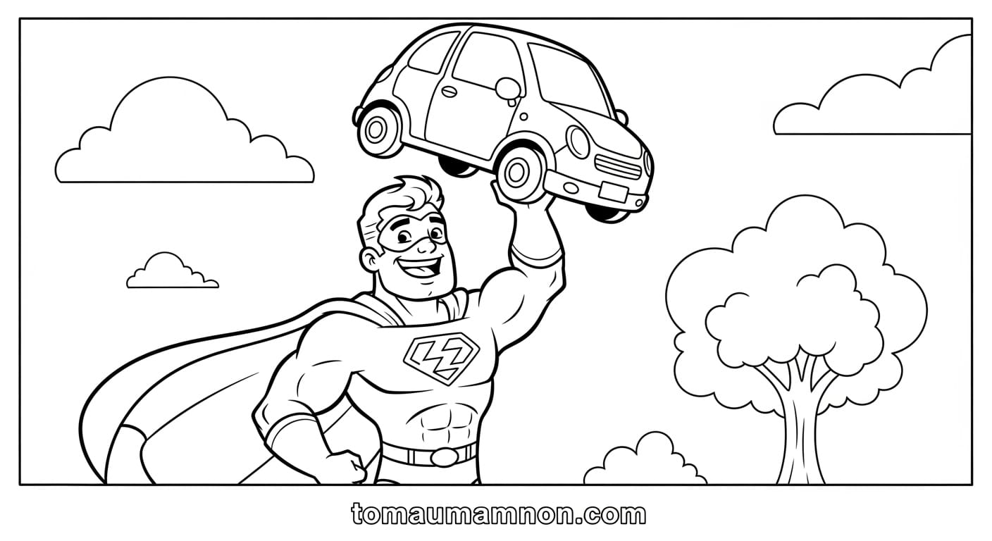 Tranh Tô Màu Superman Superman mạnh mẽ