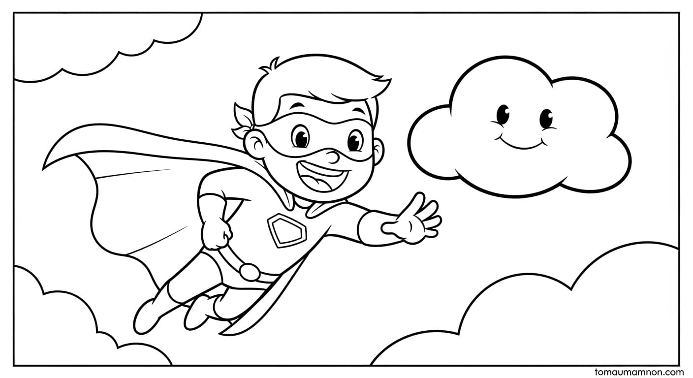 Tranh Tô Màu Superman Superman bay lượn