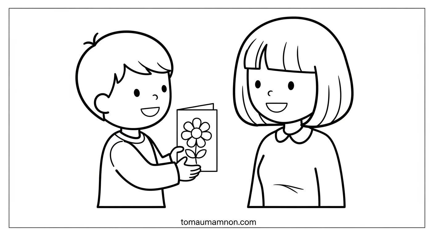 Tranh tô màu thiệp chúc mừng 20/11 thiệp 20/11 với bảng phấn