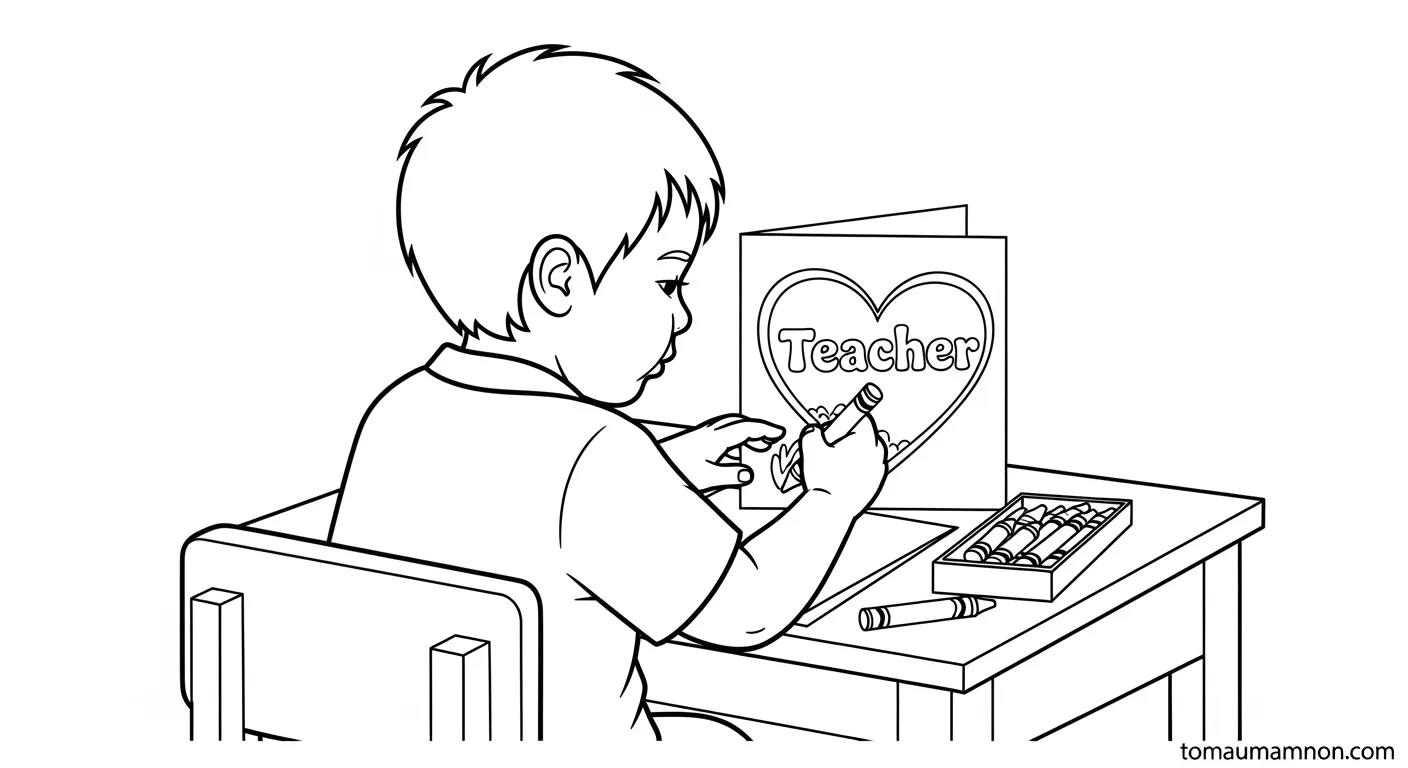 Tranh tô màu thiệp chúc mừng 20/11 học trò chúc mừng thầy cô