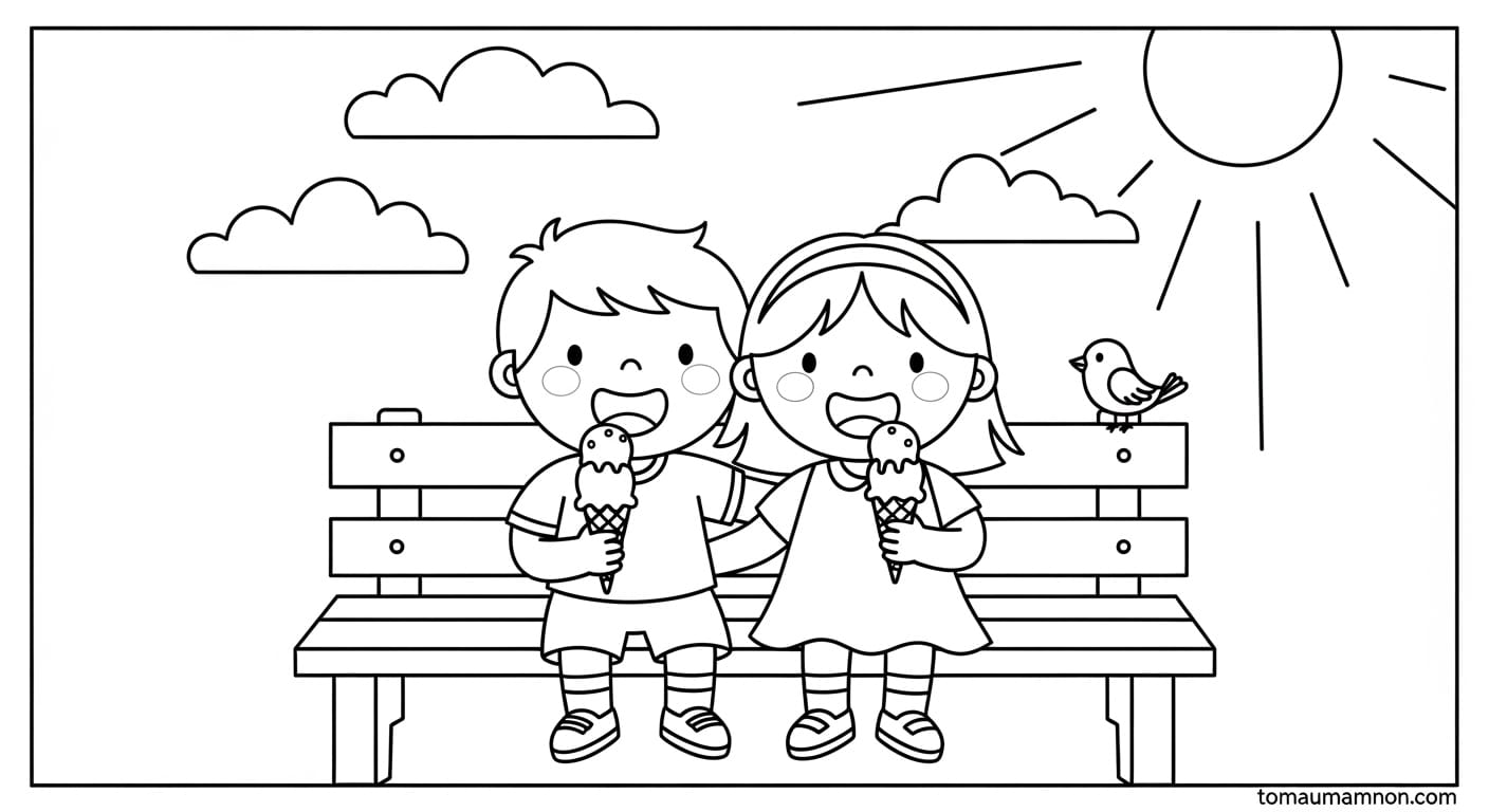 Tranh Tô Màu Trời Nắng Lợi ích khi bé tô màu trời nắng