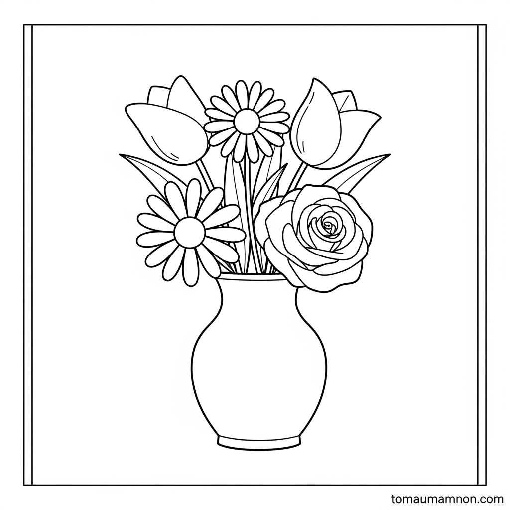 Tập tô màu hoa cho bé mầm non