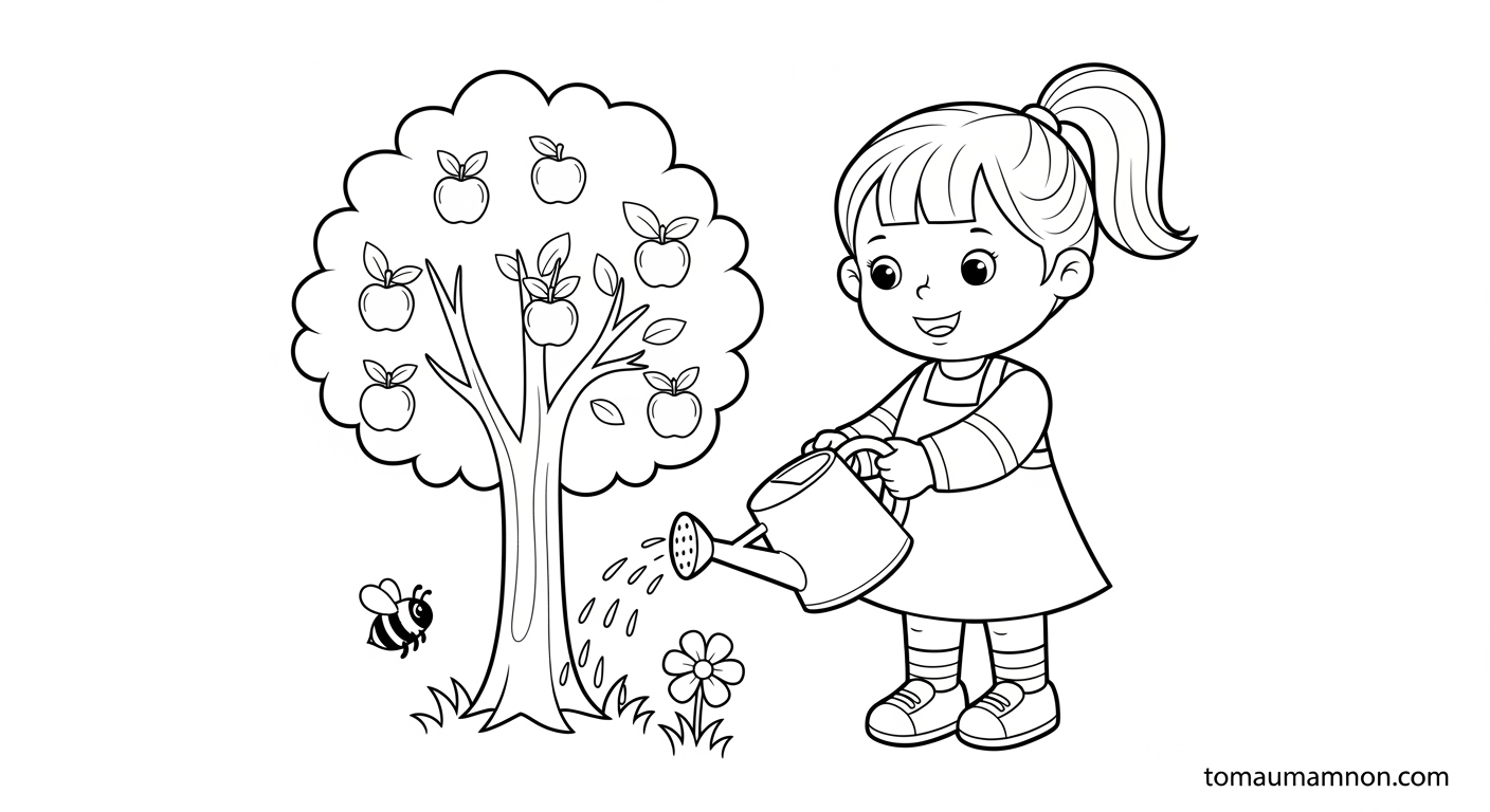 Tranh Truyện Cây Táo Tranh tô màu Cây Táo phát triển sáng tạo