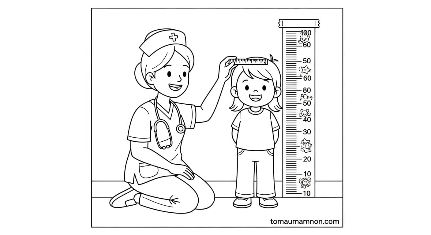 Tranh Vẽ Bác Sĩ Khám Bệnh Bé tập vẽ bác sĩ đơn giản