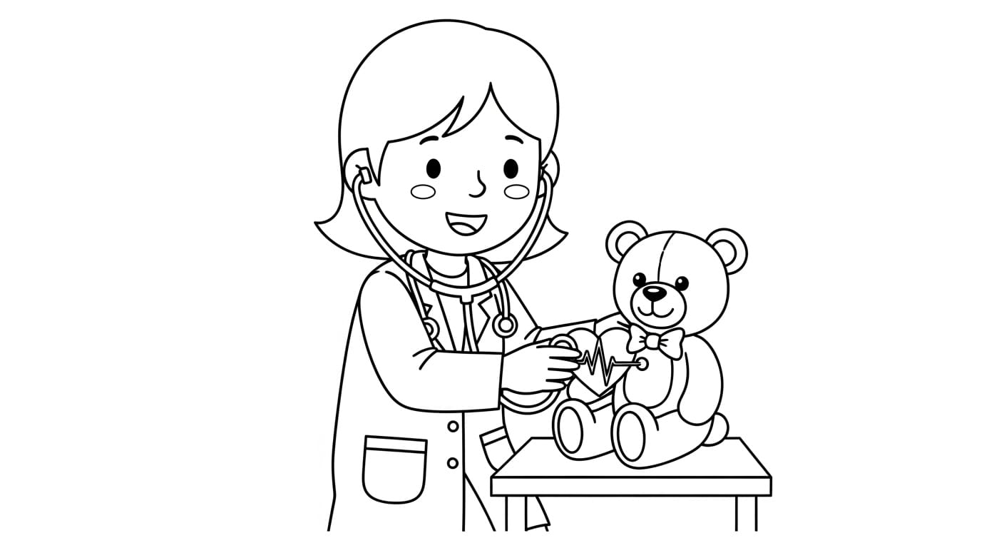 Tranh Vẽ Bác Sĩ Khám Bệnh Tranh tô màu bác sĩ khám bệnh