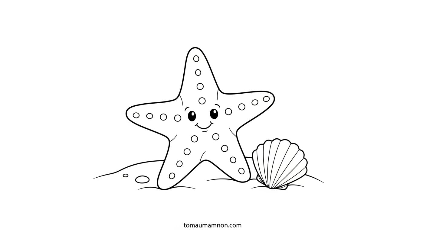 Tranh Vẽ Bãi Biển Tranh vẽ cảnh biển mầm non với mặt trời cười