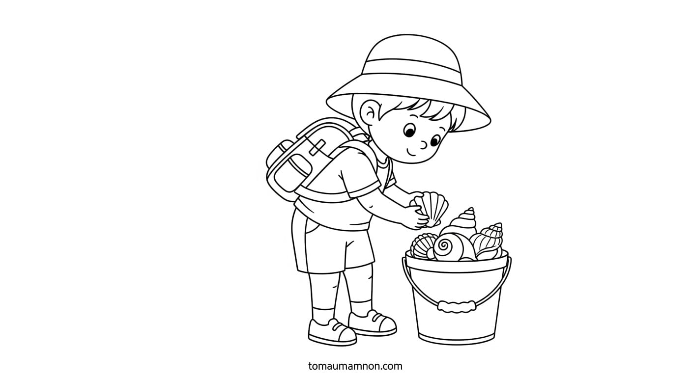 Tranh Vẽ Bãi Biển Cua và sao biển trên bãi cát