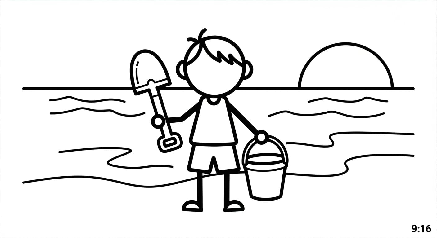 Tranh Vẽ Bãi Biển Tranh vẽ bãi biển đơn giản cho bé tập tô