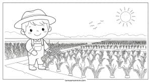 tranh ve canh dong lua chin vang 1