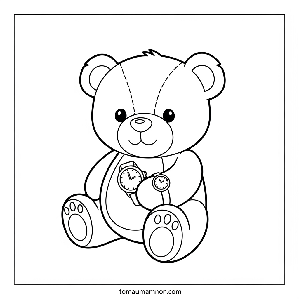 Hình tô màu đồng hồ treo tường