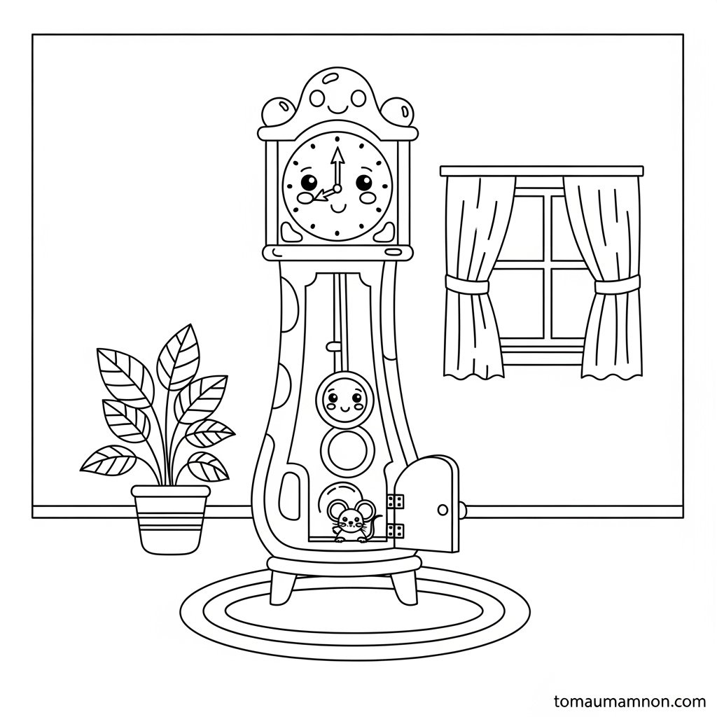 Tô màu mặt đồng hồ cho bé học giờ