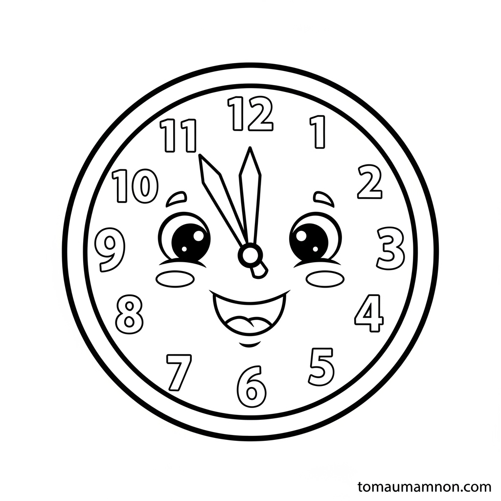 Tải tranh vẽ đồng hồ miễn phí cho bé