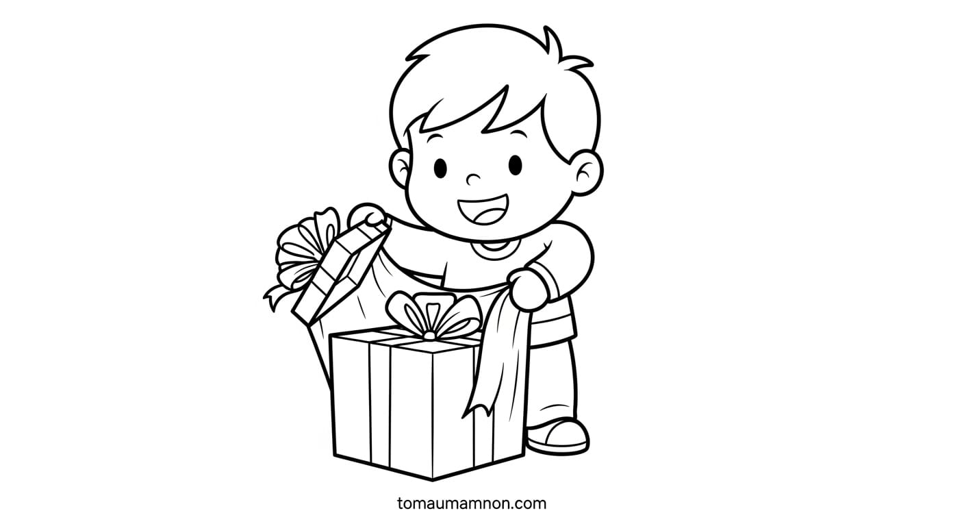 Tranh Vẽ Giáng Sinh Trẻ em chơi trong tuyết