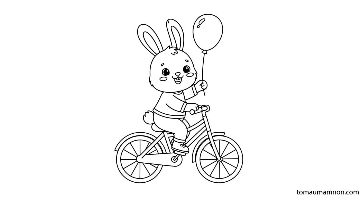 Tranh Xe Đạp Mẫu xe đạp thể thao địa hình cho bé trai tô màu