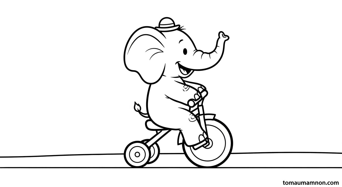 Tranh Xe Đạp Tranh tô màu xe đạp mini ngộ nghĩnh