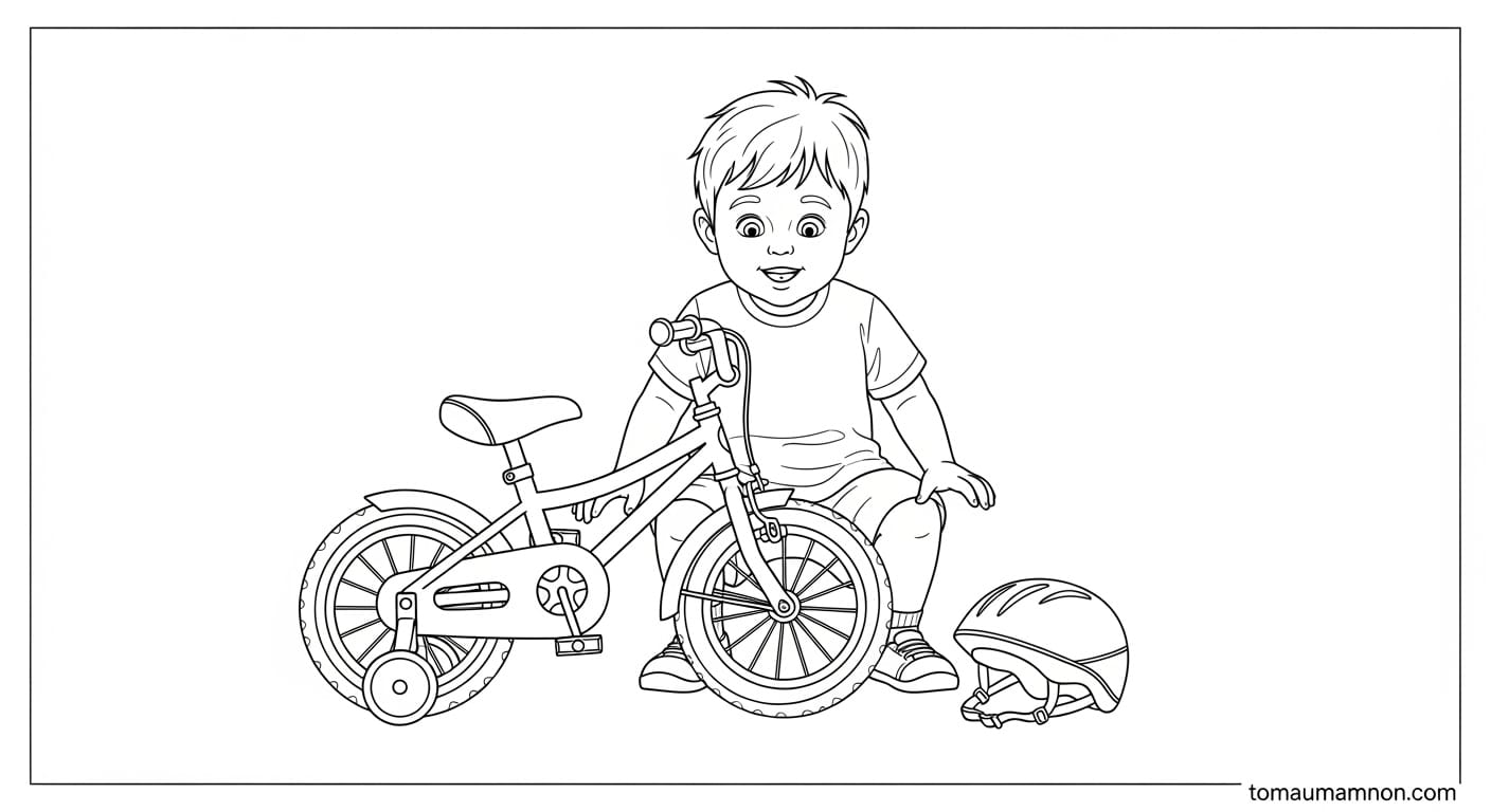 Tranh Xe Đạp Hình vẽ xe đạp với nhiều chi tiết để tô màu