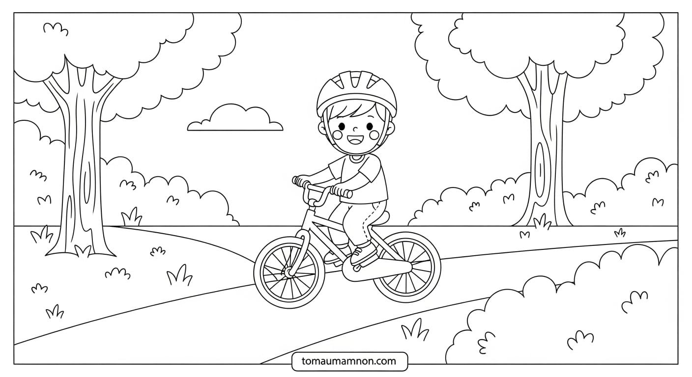 Tranh Xe Đạp Tranh tô màu xe đạp đơn giản cho bé mầm non