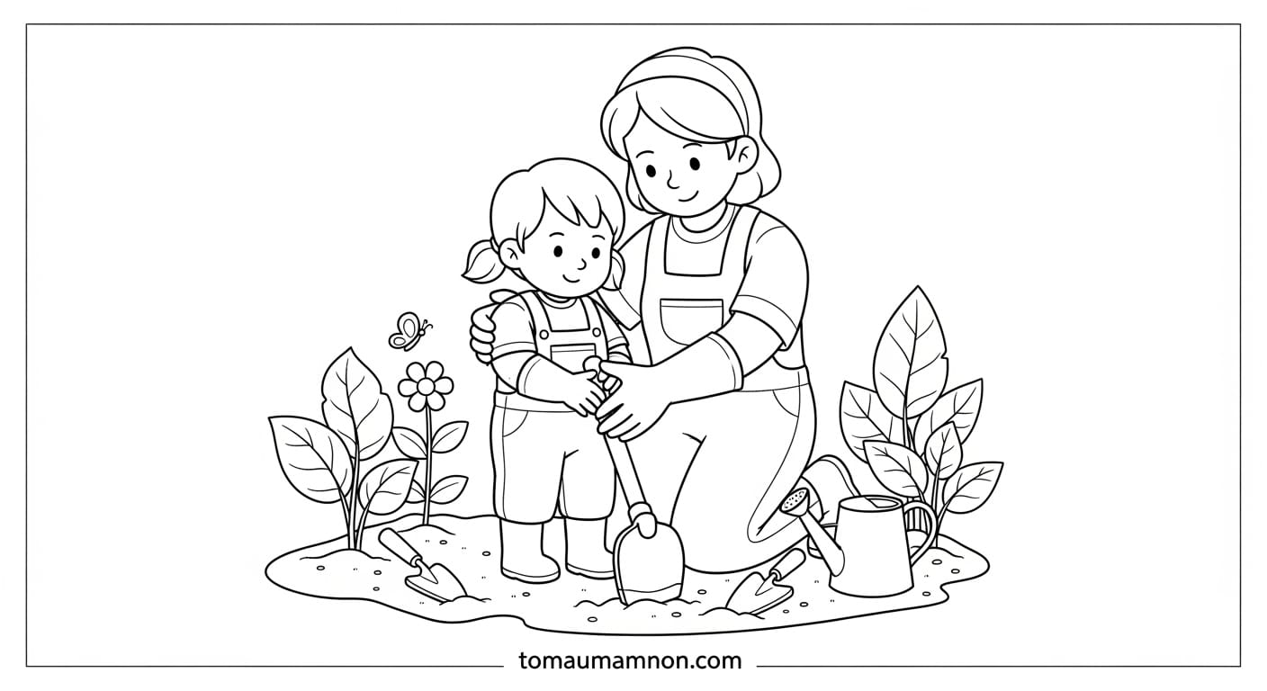 Vẽ Cái Cuốc Bé tập vẽ cái cuốc