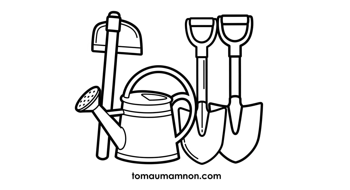 Vẽ Cái Cuốc Cái cuốc với lưỡi sắt to