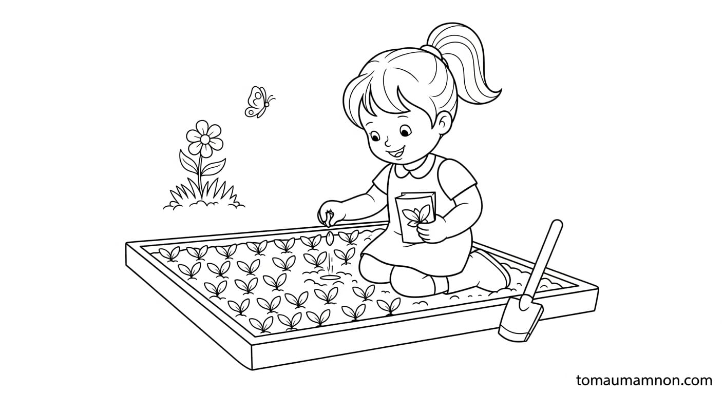 Vẽ Cái Cuốc Cái cuốc đơn giản cho trẻ mầm non