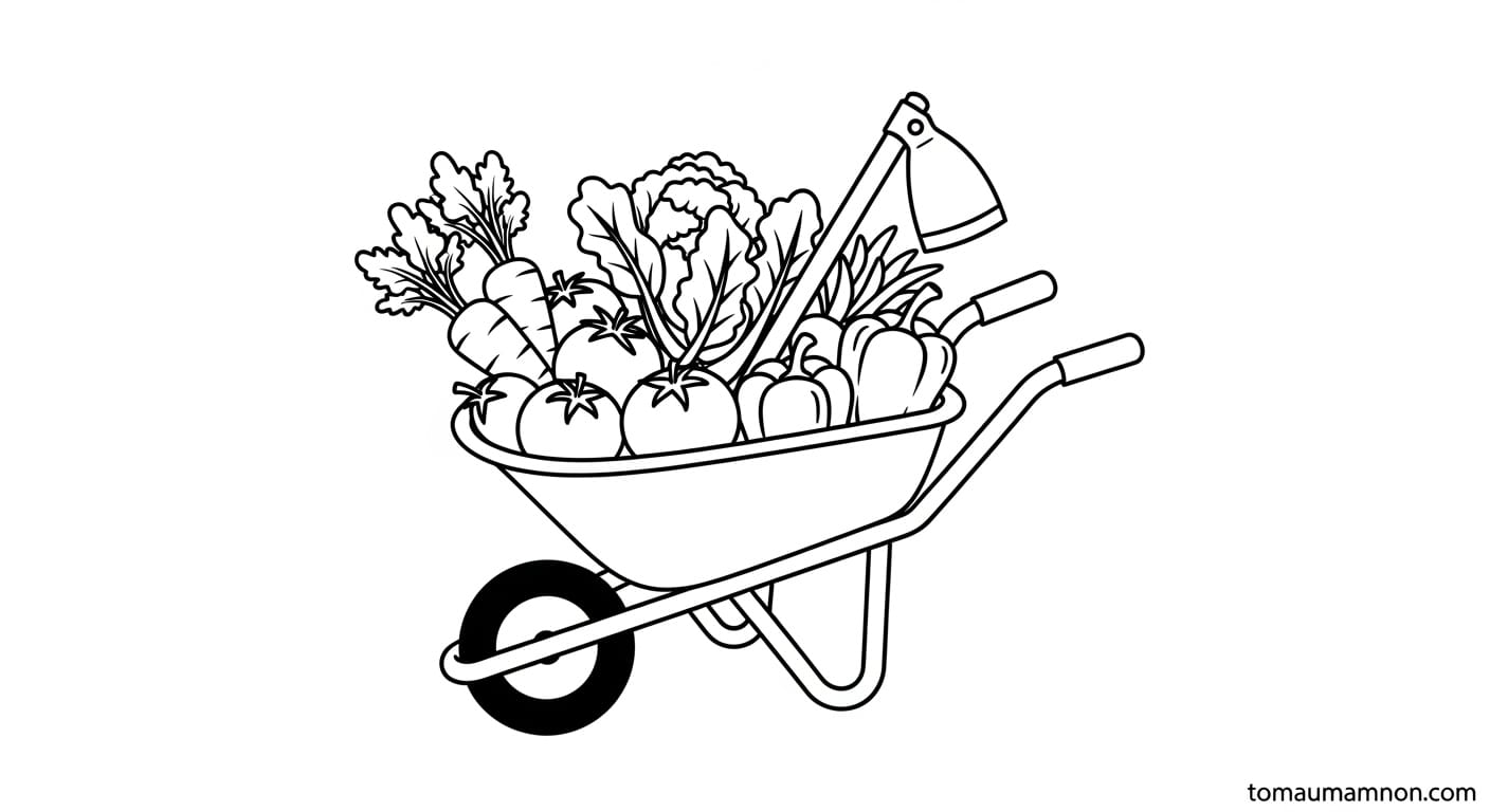 Vẽ Cái Cuốc Hình ảnh cái cuốc để tô màu